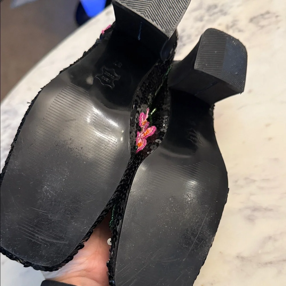 Black Sequin Embellished Women's Shoes - Picture 7 of 7
